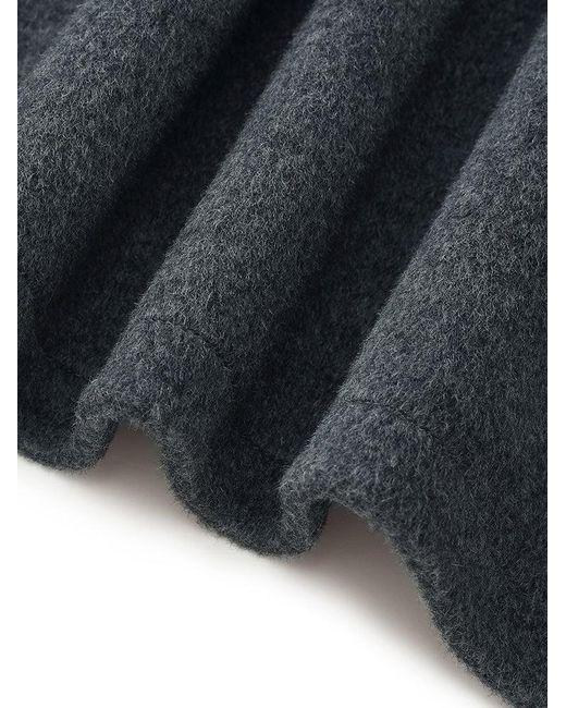 GOELIA Blue Boxy Cropped Wool Jacket