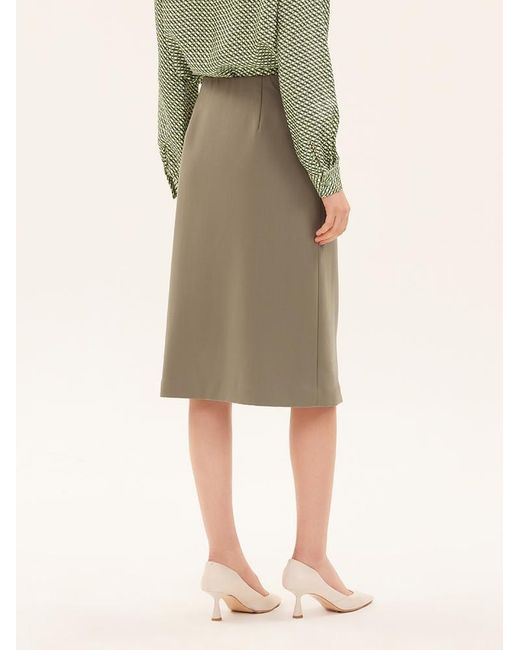 GOELIA Natural Worsted Woolen A-Line Skirt