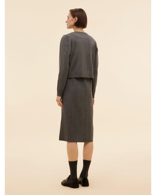 GOELIA Natural Beaded Cardigan And Pleated Sleeveless Midi Dress Two-Piece Set