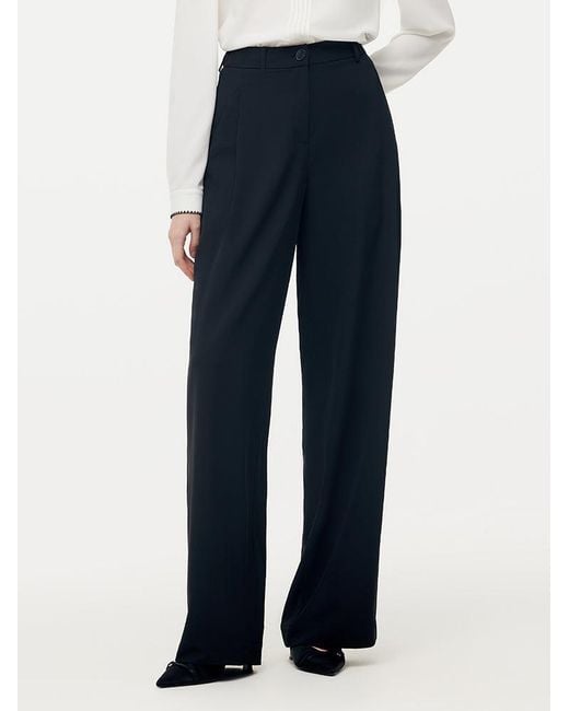 GOELIA Blue Stretch Full Length Pants