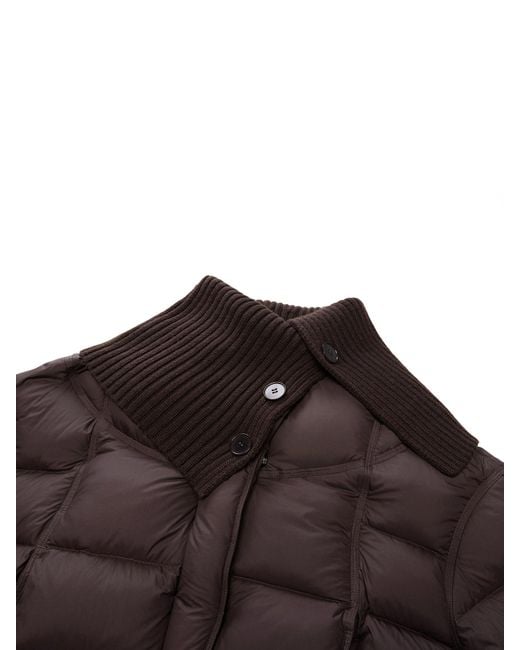 GOELIA Natural Cocoon Knitted Convertible Collar Goose Down Jacket