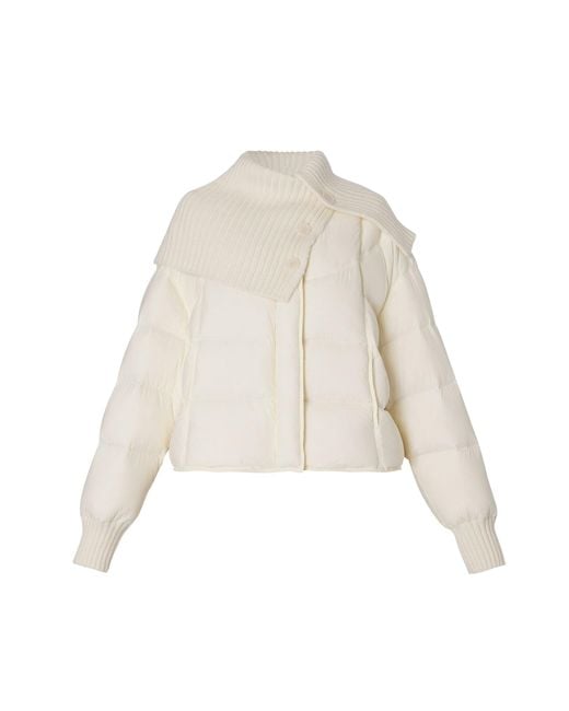 GOELIA Natural Cocoon Knitted Convertible Collar Goose Down Jacket