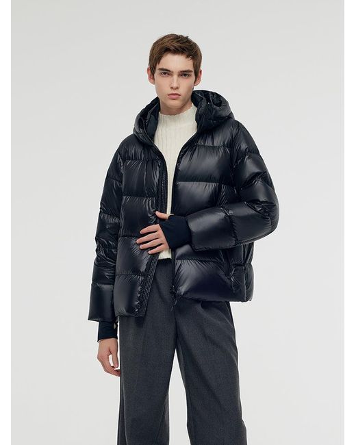 GOELIA Blue Windproof Warm Hooded Goose Down Jacket