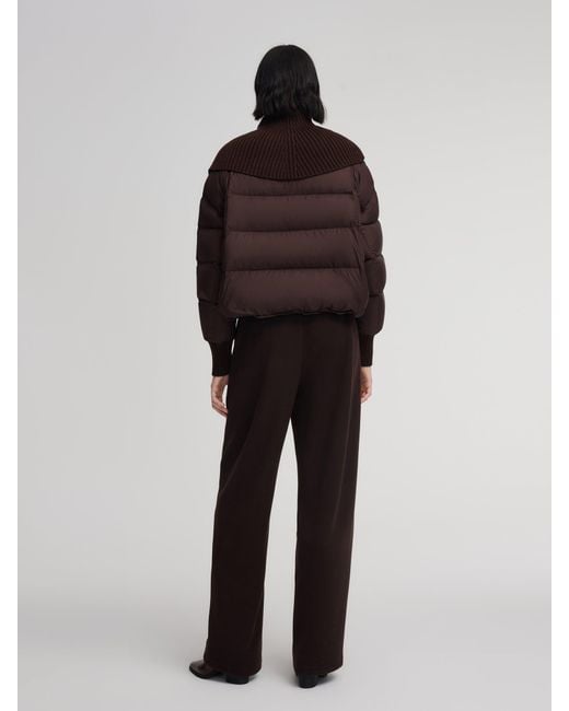GOELIA Natural Cocoon Knitted Convertible Collar Goose Down Jacket