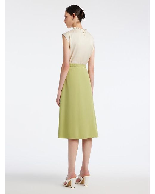 GOELIA Green Light Tea Acetate Knee-Length Skirt
