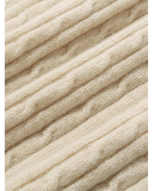 GOELIA Natural Pure Cashmere Seamless Cable Knit Sweater