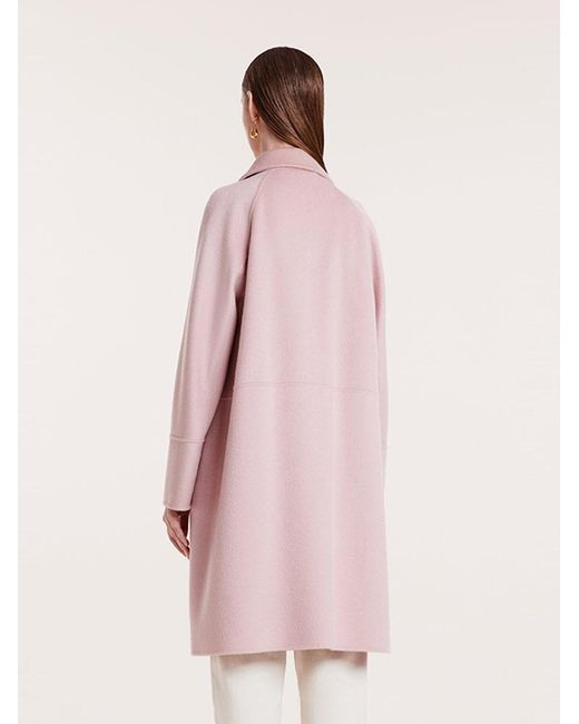 GOELIA Pink Notched Lapel Wool And Cashmere Wrapped Coat