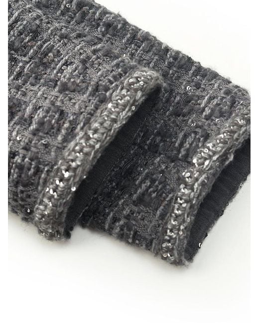 GOELIA Blue Wool Sequins Tweed Jacket