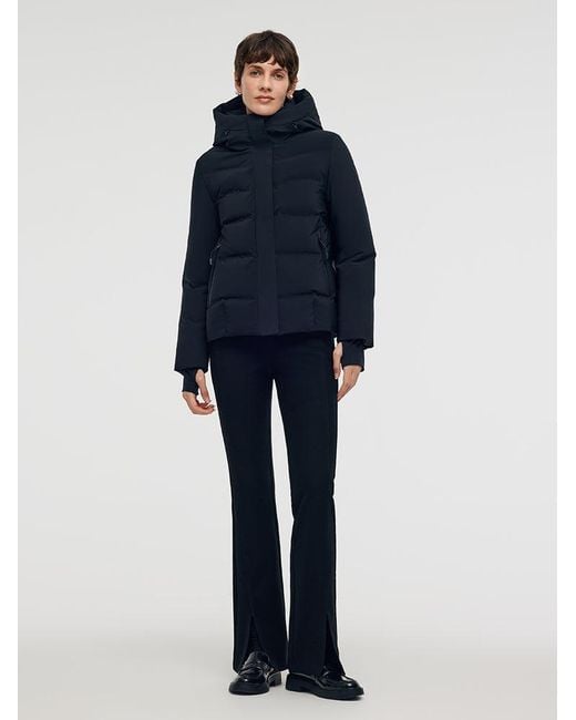 GOELIA Blue Drawstring Hooded Goose Down Jacket