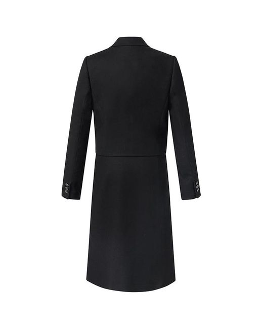 GOELIA Blue Cashmere Wool Blend V-Neck Blazer And Midi Skirt Two-Piece Set