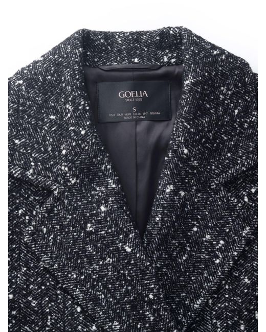 GOELIA Black Wool Blend Oversized Coat