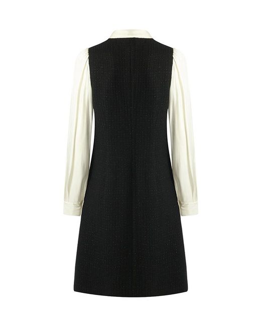 GOELIA Blue Double-Layer Patchwork Mini Dress