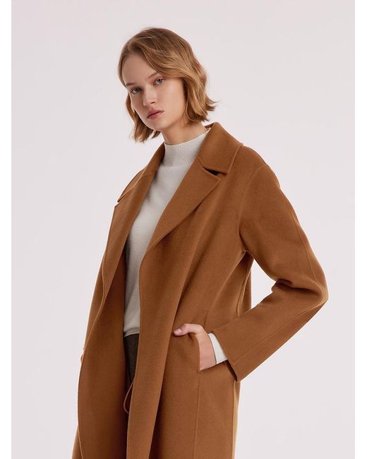 GOELIA Brown Wool And Cashmere Double-Faced Coat