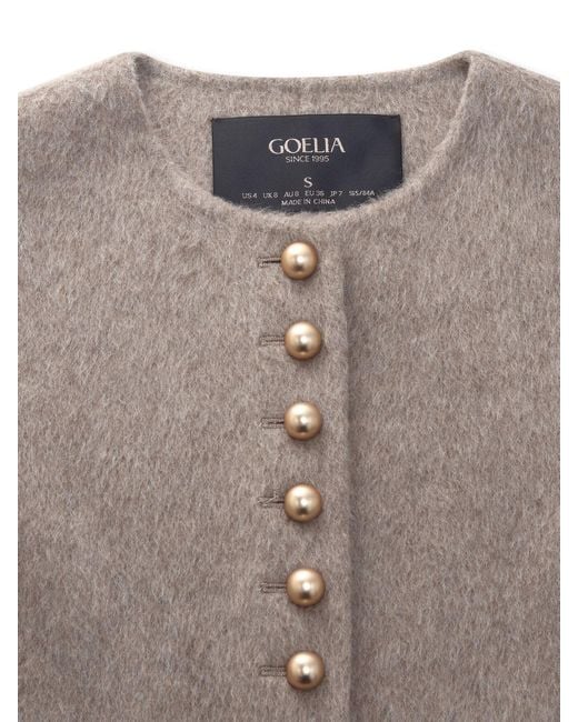 GOELIA Natural Alpaca Wool Blend Round Neck Jacket