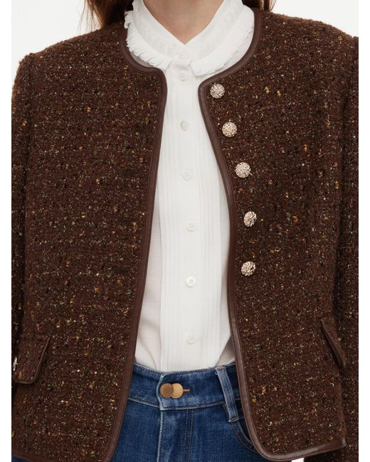 GOELIA Brown [Preview] Wool Blend Tweed Sequins Jacket
