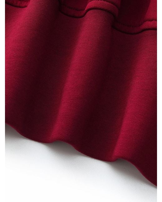 GOELIA Red Scuba High-Collar Zip-Up Crop Jacket