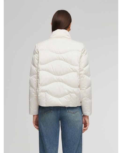 GOELIA White Windproof Magnetic Snap Goose Down Jacket