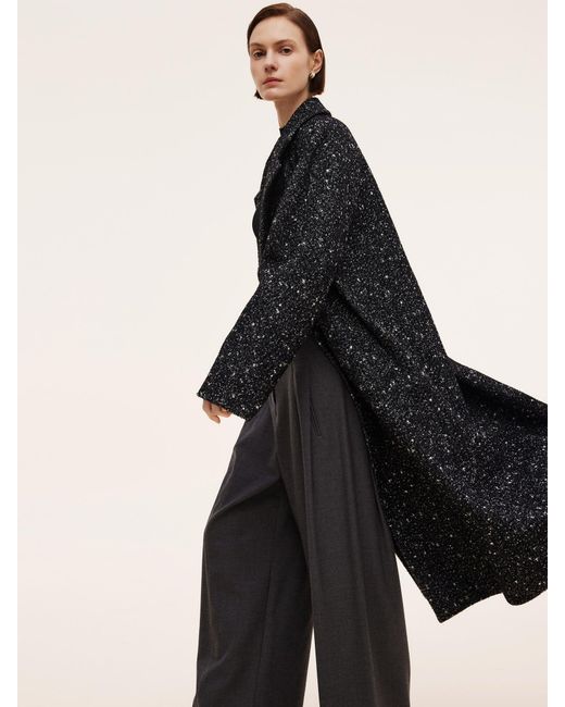 GOELIA Black Wool Blend Oversized Coat