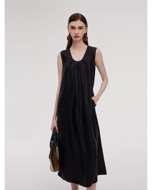 GOELIA White 16Mm Xiang Yun Silk Sleeveless Maxi Dress