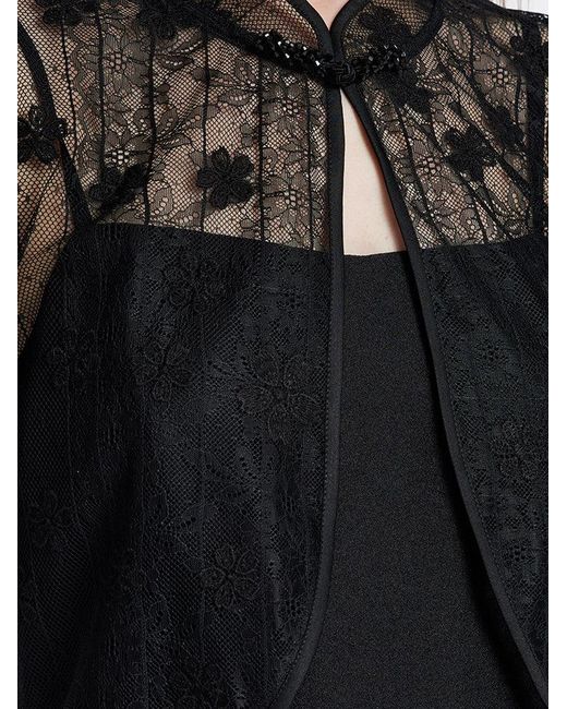 GOELIA Black Lace Mandarin Collar Cheongsam Dress Two Piece Set