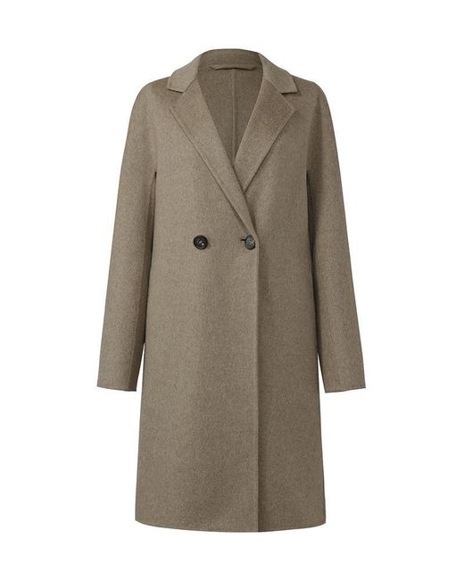 GOELIA Brown Pure Cashmere Lapel Coat