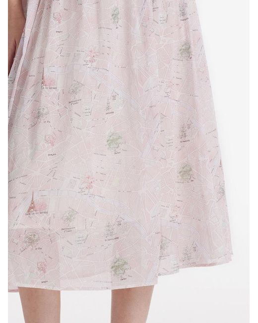 GOELIA Pink Map Printed Half Skirt