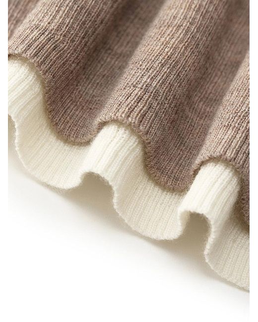 GOELIA Natural Wool Knit Patchwork Top