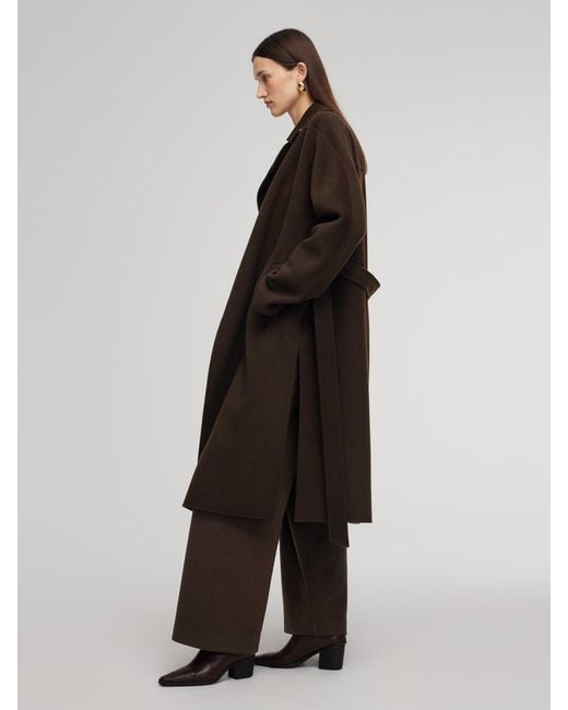 GOELIA Multicolor 100% Wool Double-Faced Wrap Overcoat