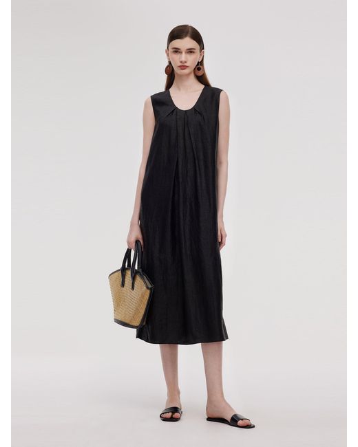 GOELIA White 16Mm Xiang Yun Silk Sleeveless Maxi Dress