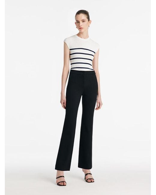 GOELIA Black Slim Micro-Flared Pants