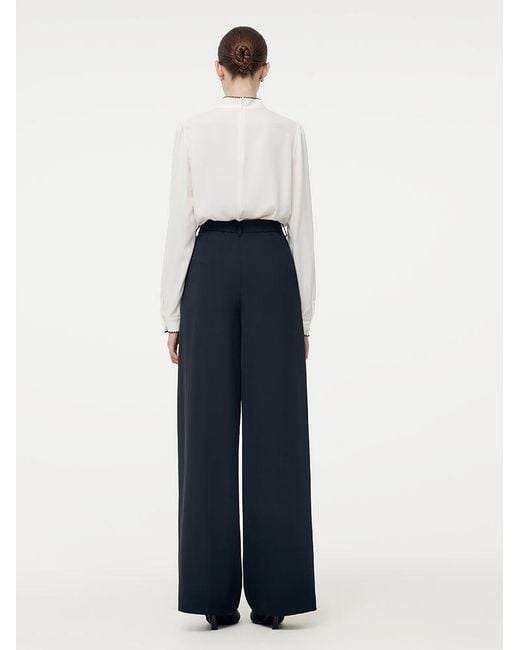 GOELIA Blue Stretch Full Length Pants