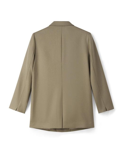 GOELIA Natural Worsted Wool One Button Blazer