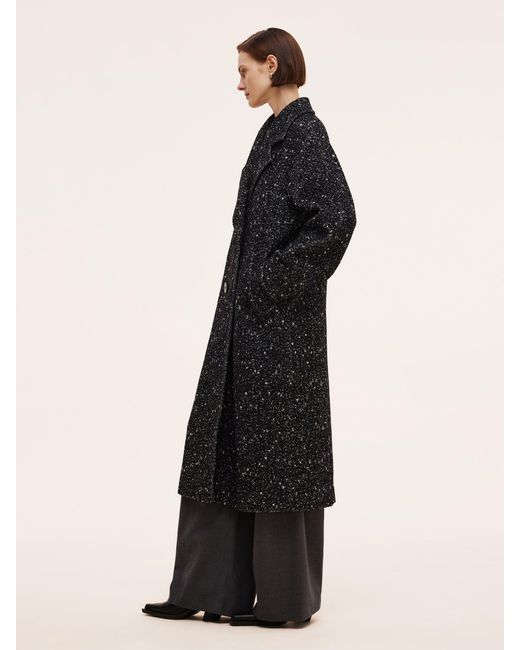 GOELIA Black Wool Blend Oversized Coat
