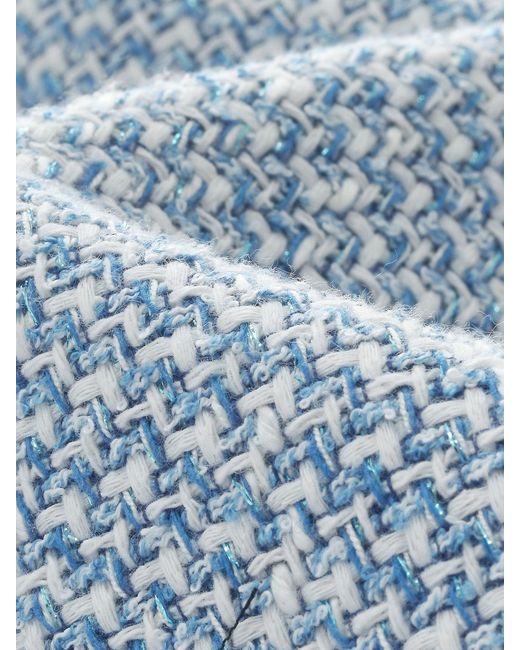 GOELIA Blue Tweed Round Neck Jacket