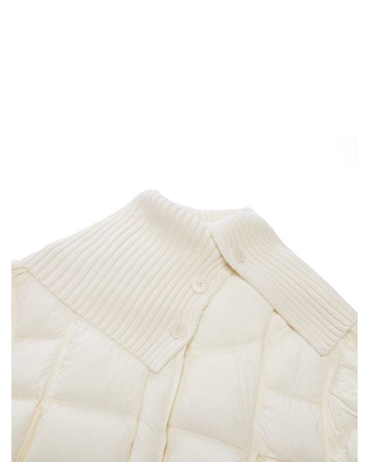 GOELIA Natural Cocoon Knitted Convertible Collar Goose Down Jacket