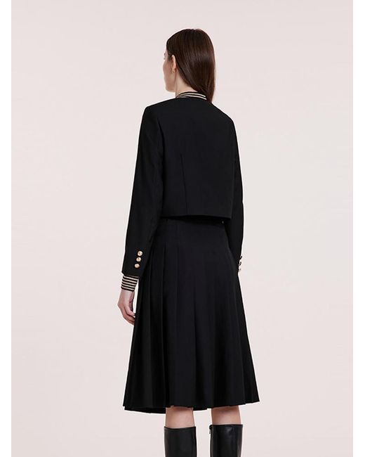 GOELIA Black College Style Short Jacket And Skirt Set