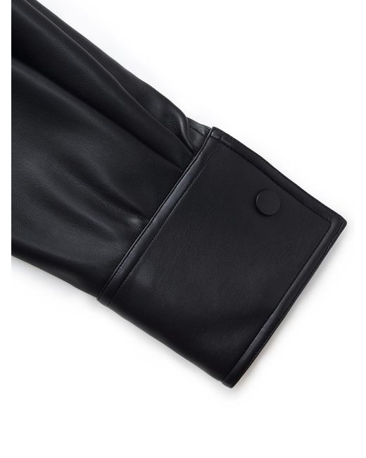 GOELIA Black Pu Leather Zip-Up Jacket