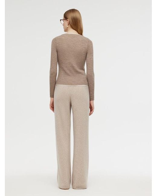 GOELIA Natural Wool Knit Patchwork Top