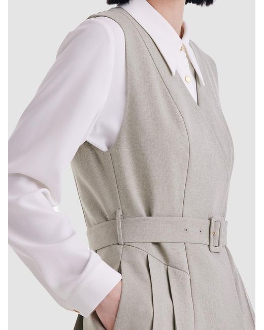 GOELIA White Light Shirt And Vest Dress Two-Piece Set