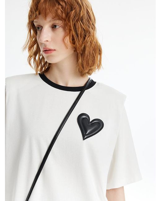 GOELIA White Heart Shaped Mini T-Shirt Dress With Crossbody Bag