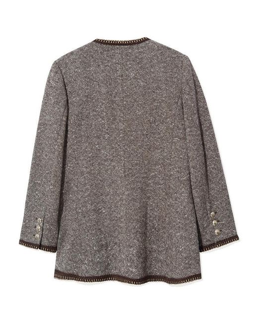 GOELIA Gray Wool Single-Breasted Jacket