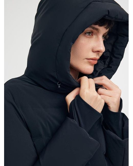 GOELIA Blue Drawstring Hooded Goose Down Jacket