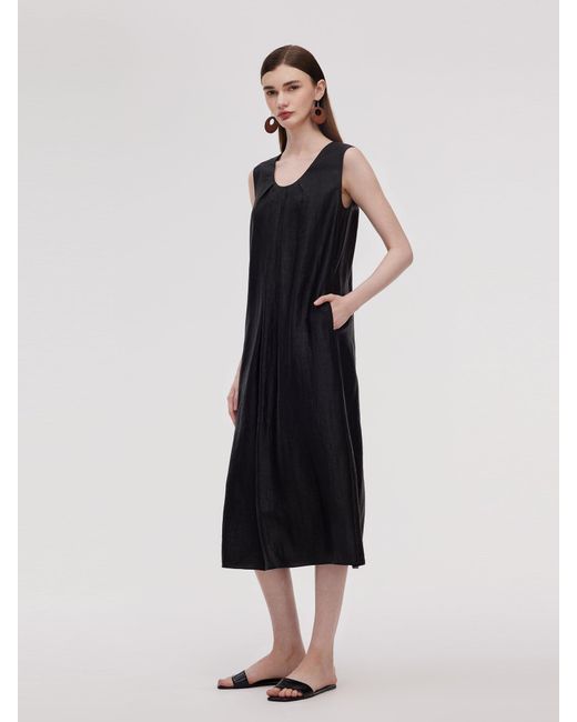 GOELIA White 16Mm Xiang Yun Silk Sleeveless Maxi Dress