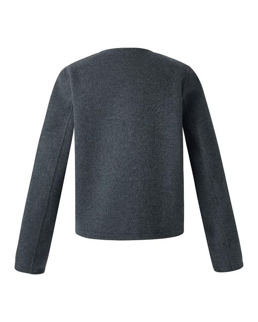 GOELIA Blue Boxy Cropped Wool Jacket