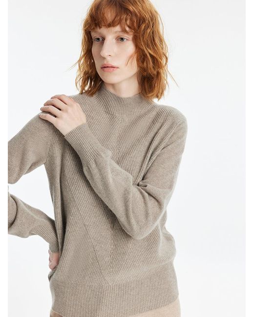 GOELIA Natural Cashmere Mock Neck Pullover Sweater
