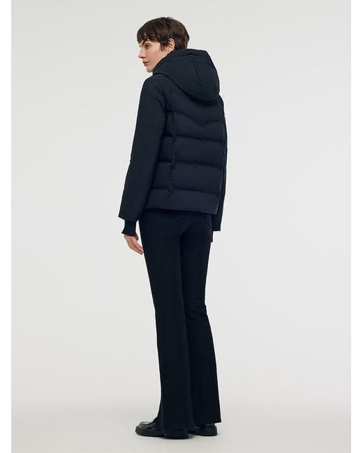 GOELIA Blue Drawstring Hooded Goose Down Jacket