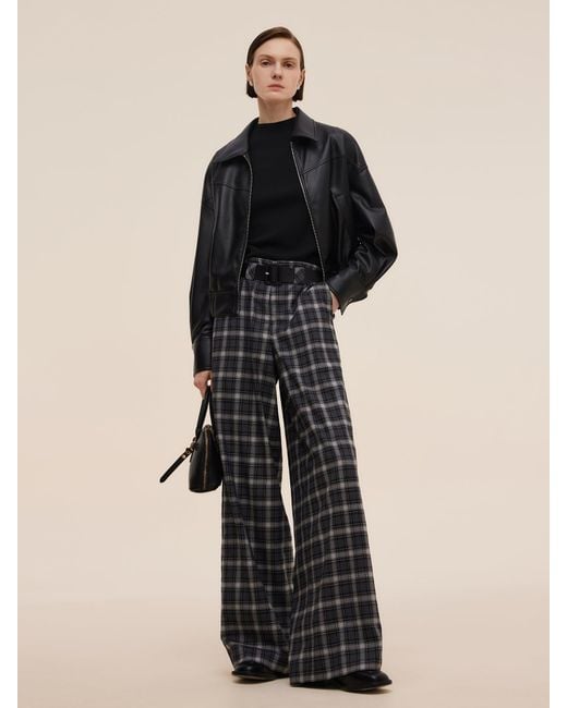 GOELIA Black Pu Leather Zip-Up Jacket