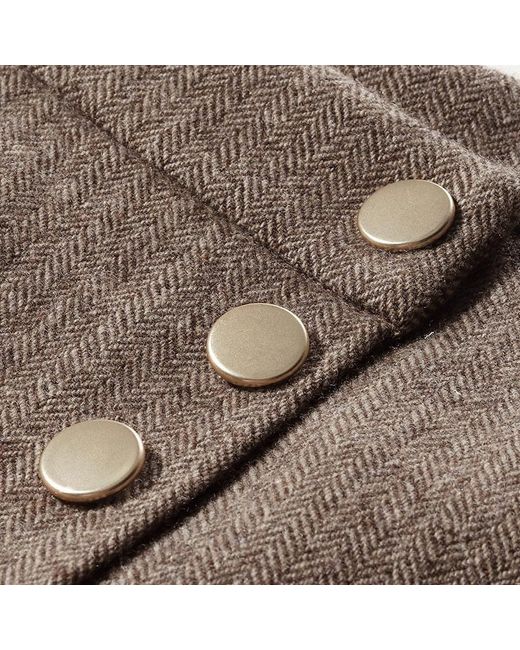 GOELIA Brown Asymmetric Washable Wool Wrap Skort