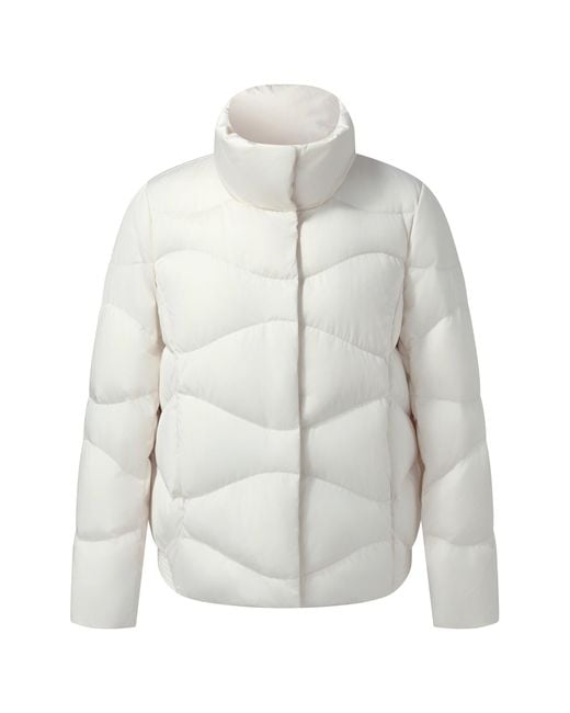 GOELIA White Windproof Magnetic Snap Goose Down Jacket