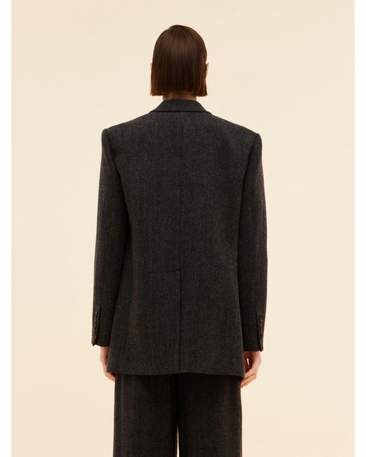 GOELIA Black 100% Washable Wool Notched Collar Blazer